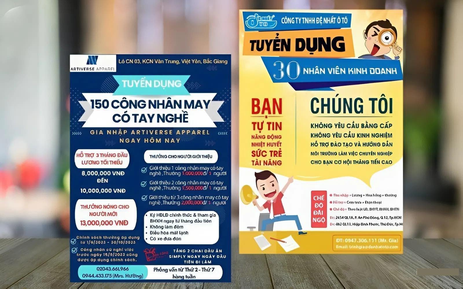 Mẫu in tờ rơi tuyển dụng