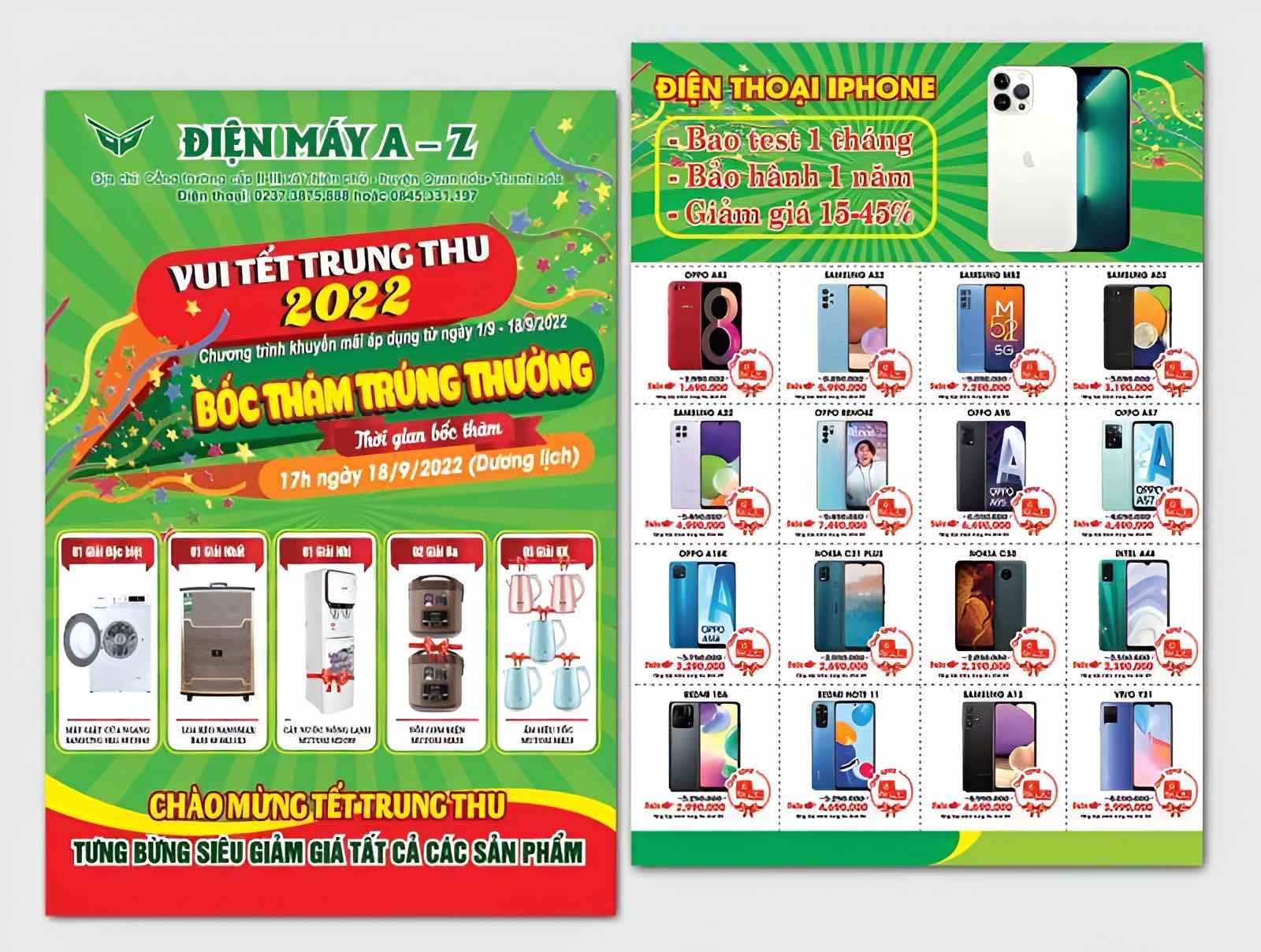 Mẫu tờ rơi khai trương cửa hàng điện thoại, điện máy