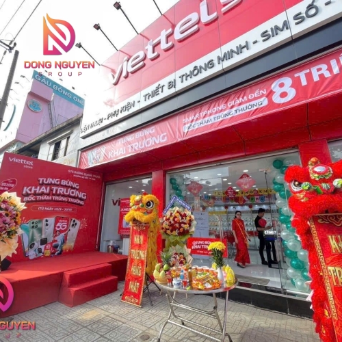 THI CÔNG TRỌN GÓI POSM - KHAI TRƯƠNG - ROADSHOW - CỬA HÀNG VIETTEL QUANG TRUNG