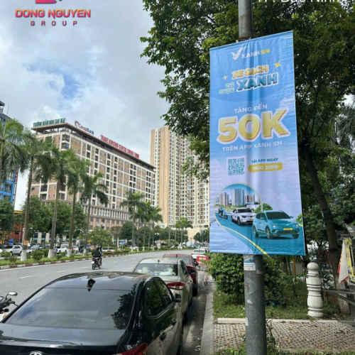 TREO PHƯỚN DỌC QUẢNG CÁO - XANH SM